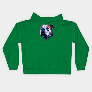 American Bulldog Ink Driiping Kids Hoodie